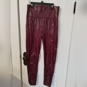 Cranberry/burgundy pleather pants